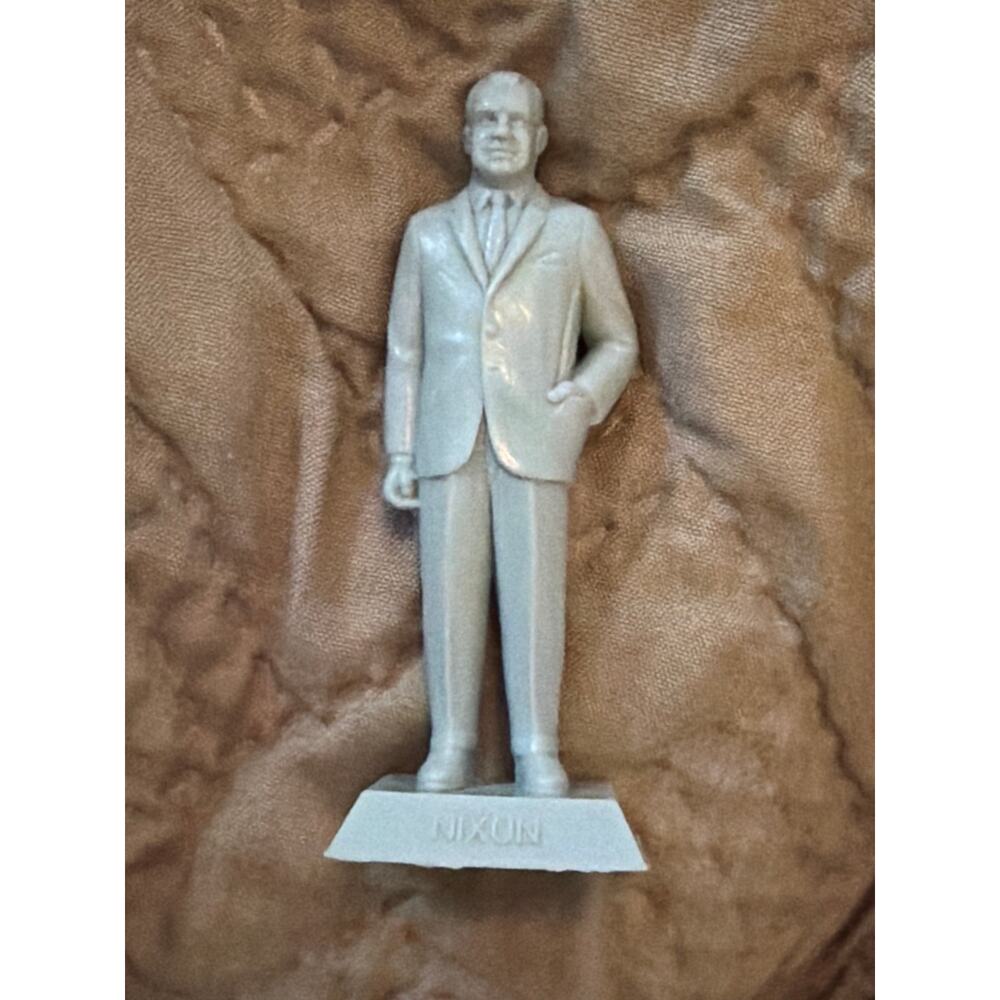 Vintage Marx President Nixon Figure Unpainted Plastic Toy 2.75" Collectible 60s